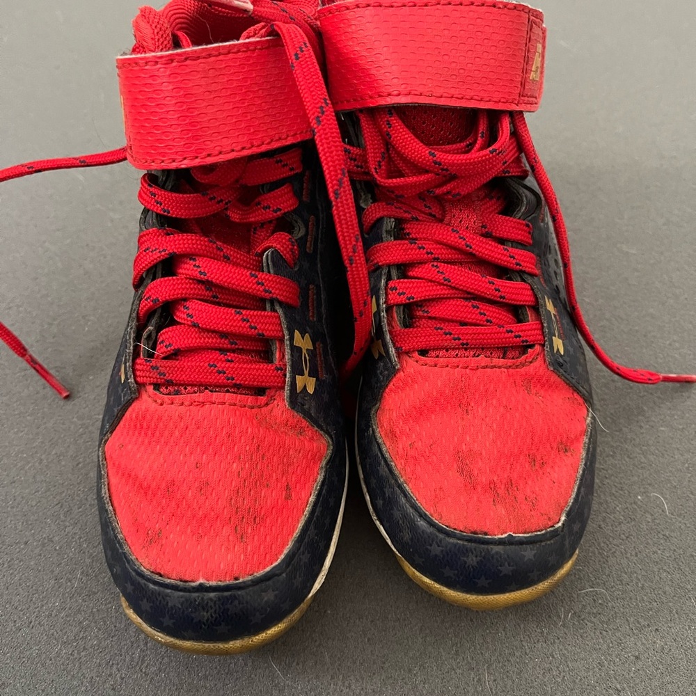 Under Armour Kids Baseball Cleats in Red and Navy Blue